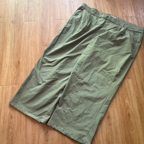 And Now This High Rise Wide Leg Ankle Crop Pants Green Women’s Size 26w - Picture 1 of 10